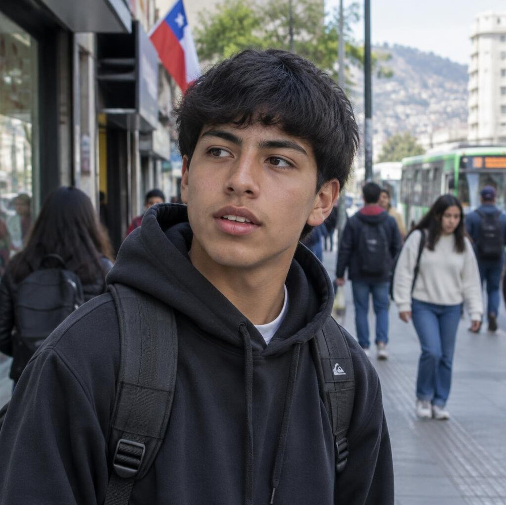 Young person portrait on a city street