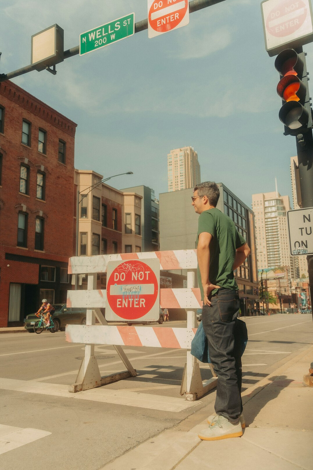Construction worker portrait on a city street
